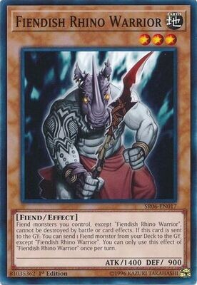 Fiendish Rhino Warrior - SR06-EN017 - Common 1st Edition Lair of Darkness 1st Edition Singles (espanol)