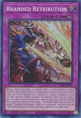 Branded Retribution - SDAZ-EN032 - Super Rare 1st Edition
Structure Deck: Albaz Strike 1st Edition Singles