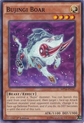 Bujingi Boar - MP14-EN147 - Common 1st Edition
Yu-Gi-Oh! 2014 Mega-Tins Singles