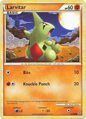 Larvitar - 51/95 - Common
HGSS - Unleashed Singles