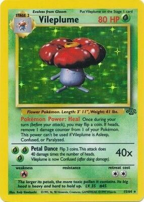 Vileplume - 15/64 - Holo Unlimited
Jungle Unlimited Singles