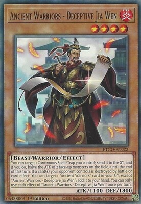 Ancient Warriors - Deceptive Jia Wen - ETCO-EN022 - Common 1st Edition Eternity Code 1st Edition Singles (espanol)