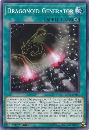 Dragonoid Generator - SP18-EN041 - Common 1st Edition
Star Pack VRAINS 1st Edition Singles(español)