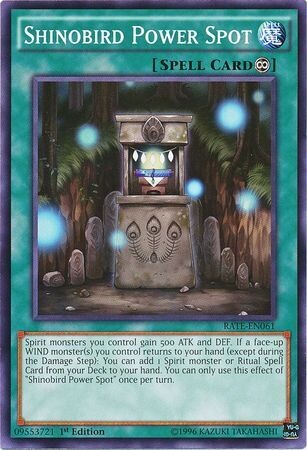 Shinobird Power Spot - RATE-EN061 - Common 1st Edition Raging Tempest 1st Edition Singles (español)