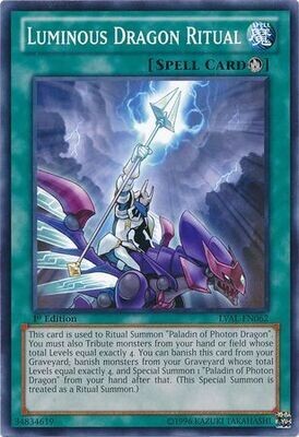 Luminous Dragon Ritual - LVAL-EN062 - Common 1st Edition Legacy of the Valiant 1st Edition Singles (espanol)