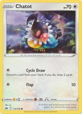 Chatot - 112/159 - Common Crown Zenith Singles