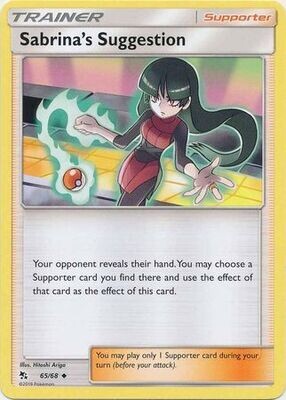 Sabrina&#39;s Suggestion - 65/68 - Uncommon Hidden Fates Singles