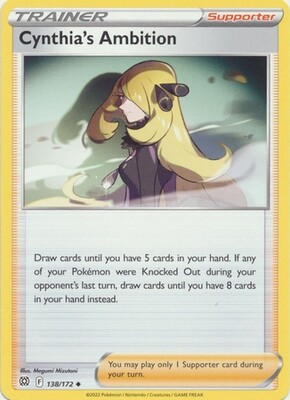 Cynthia&#39;s Ambition - 138/172 - Uncommon Sword &amp; Shield: Brilliant Stars Singles