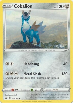 Cobalion - 114/198 - Rare Theme Deck Exclusive
Pokemon Theme Deck Exclusives