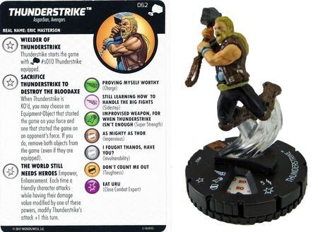 Thunderstrike #062 Chase Rare The Mighty Thor Marvel Heroclix( Equipment not included) The Mighty Thor Singles Sin Tarjeta