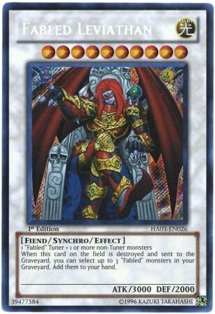 Fabled Leviathan - HA03-EN026 - Secret Rare 1st Edition
Hidden Arsenal 3 [HA03] 1st Edition Singles