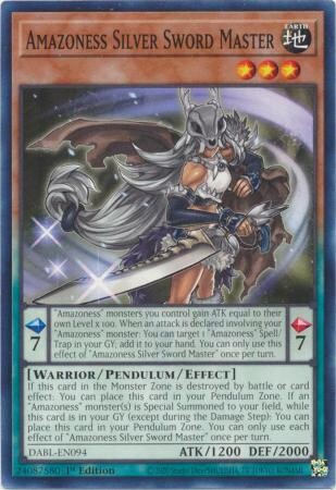 Amazoness Silver Sword Master - DABL-EN094 - Common 1st Edition Darkwing Blast 1st Edition Singles (español)