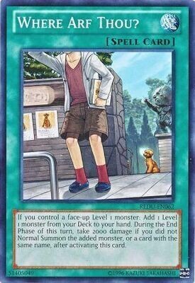 Where Arf Thou? - REDU-EN062 - Common Unlimited Return of the Duelist Unlimited Singles
