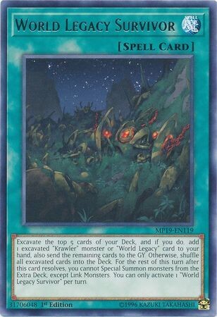 World Legacy Survivor - MP19-EN119 - Rare 1st Edition Yu-Gi-Oh! 2019 Mega-Tins: Gold Sarcophagus Tin Mega Pack Singles (espanol)