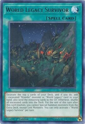 World Legacy Survivor - MP19-EN119 - Rare 1st Edition Yu-Gi-Oh! 2019 Mega-Tins: Gold Sarcophagus Tin Mega Pack Singles