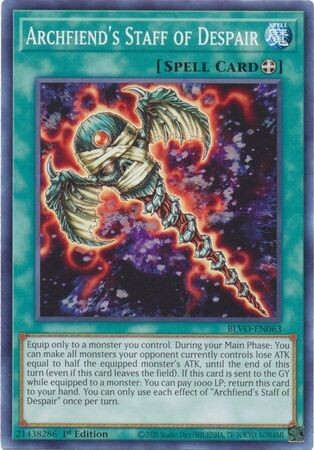 Archfiend&#39;s Staff of Despair - BLVO-EN063 - Common 1st Edition Blazing Vortex 1st Edition Singles