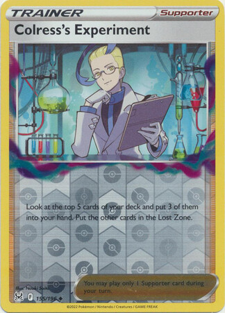 Colress&#39;s Experiment - 155/196 - Uncommon Reverse Holo Sword &amp; Shield: Lost Origin Reverse Holo Singles