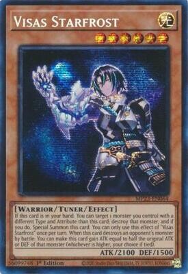 SJ Visas Starfrost - MP23-EN064 - Prismatic Secret Rare 1st Edition Mega Tin 2023 Dueling Heroes Singles