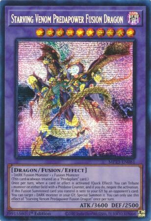 Starving Venom Predapower Fusion Dragon MP23-EN081 Prismatic Secret Rare 1st Edition
Mega Tin 2023 Dueling Heroes Singles