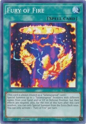 Fury of Fire - MP20-EN129 - Common 1st Edition 2020 Mega-Tin: Lost Memories 1st Edition Singles