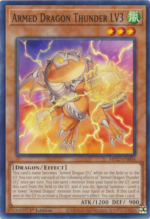 Armed Dragon Thunder LV3 - MP22-EN004 - Common 1st Edition 2022 Mega-Tin: Pharaoh&#39;s Gods 1st Edition Singles