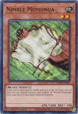 Nimble Momonga - EGO1-EN007 - Common 1st Edition Egyptian God Deck: Obelisk the Tormentor 1st Edition Singles