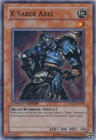 X-Saber Axel - HA01-EN010 - Super Rare Limited Edition Hidden Arsenal 1 [HA01] 1st Edition Singles