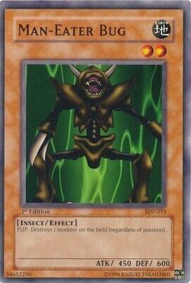 Man-Eater Bug - SDP-015 - Common 1st Edition
Starter Deck: Pegasus [SDP] 1st Edition Singles