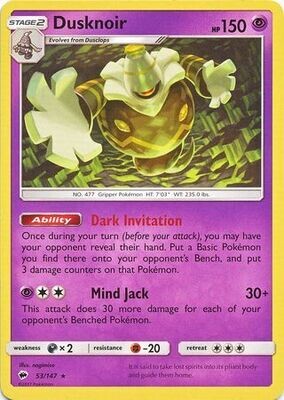 Dusknoir - 53/147 - Rare Theme Deck Exclusive
Pokemon Theme Deck Exclusives