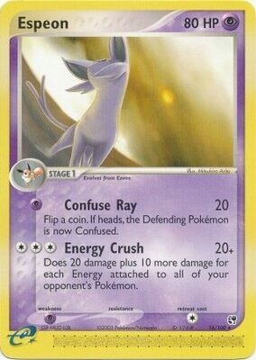 Espeon - 16/100 - Rare
Ex Sandstorm Singles