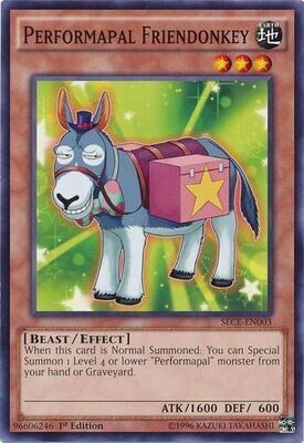 Performapal Friendonkey - SECE-EN003 - Common 1st Edition Secrets of Eternity (SECE) 1st Edition Singles