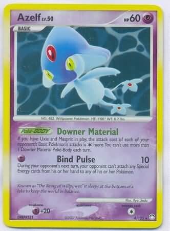 Azelf - 4/123 - Holo Rare
Diamond &amp; Pearl: Mysterious Treasures Singles