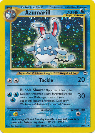 Azumarill - 2/111 - Holo Unlimited
Neo Genesis Unlimited Singles