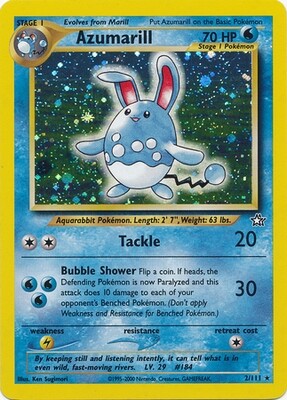 Azumarill - 2/111 - Holo Unlimited
Neo Genesis Unlimited Singles