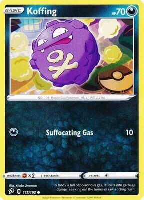 Koffing - 112/192 - Common
Sword &amp; Shield: Rebel Clash Singles