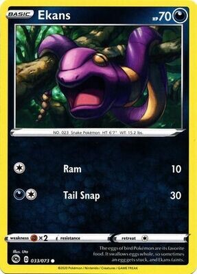 Ekans - 033/073 - Common
Champion&#39;s Path Singles