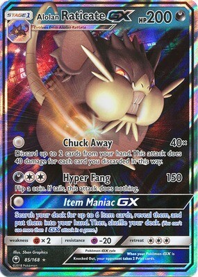 Alolan Raticate GX - 85/168 - Ultra Rare
Sun &amp; Moon: Celestial Storm Singles