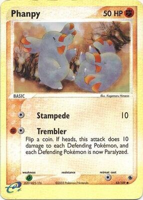 TS Phanpy - 62/109 - Common Reverse Holo
Ex Ruby &amp; Sapphire Reverse Holo Singles
