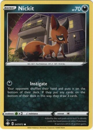 Nickit - 047/072 - Common Shining Fates Singles
