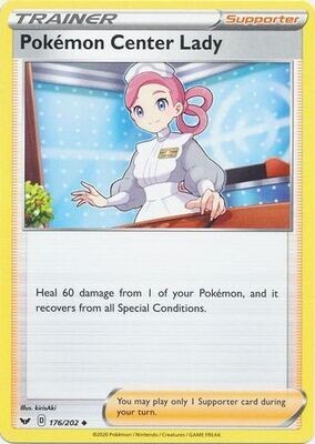 Pokemon Center Lady - 176/202 - Uncommon Sword &amp; Shield (Base Set) Singles