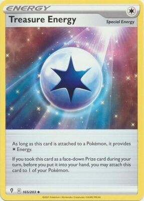Treasure Energy - 165/203 - Uncommon Sword &amp; Shield: Evolving Skies Singles