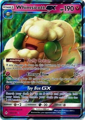 Whimsicott GX - 140/214 - Ultra Rare
Sun &amp; Moon: Unbroken Bonds Singles