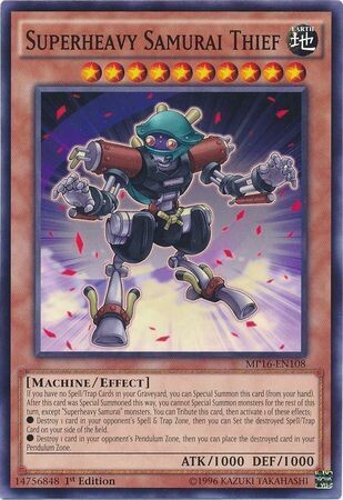 Superheavy Samurai Thief - MP16-EN108 - Common 1st Edition Yu-Gi-Oh! 2016 Mega-Tins 1st Edition Singles
