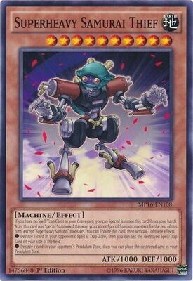 Superheavy Samurai Thief - MP16-EN108 - Common 1st Edition Yu-Gi-Oh! 2016 Mega-Tins 1st Edition Singles