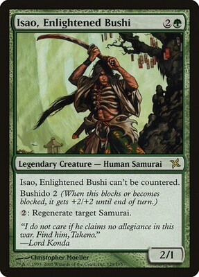 Isao, Enlightened Bushi
Betrayers of Kamigawa
English
Non-foil