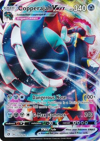 SJ Copperajah VMAX - 137/192 - Ultra Rare Sword &amp; Shield: Rebel Clash Singles