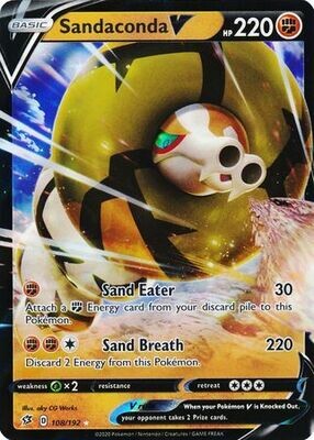 Sandaconda V - 108/192 - Ultra Rare
Sword &amp; Shield: Rebel Clash Singles