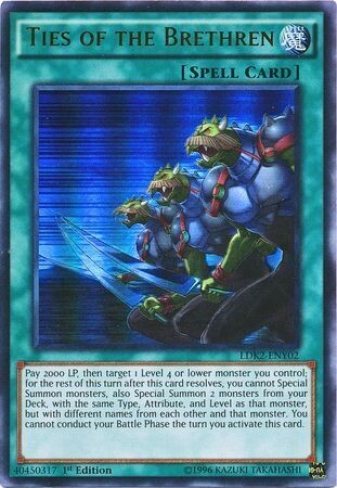 Ties of the Brethren - LDK2-ENY02 - Ultra Rare 1st Edition Legendary Decks II - Yugi