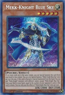 Mekk-Knight Blue Sky - EXFO-EN014 - Secret Rare 1st Edition Extreme Force [EXFO] 1st Edition Singles