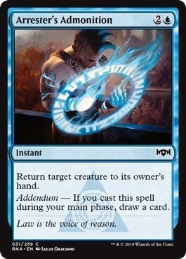 Arrester&#39;s Admonition 031/259
Ravnica Allegiance Singles